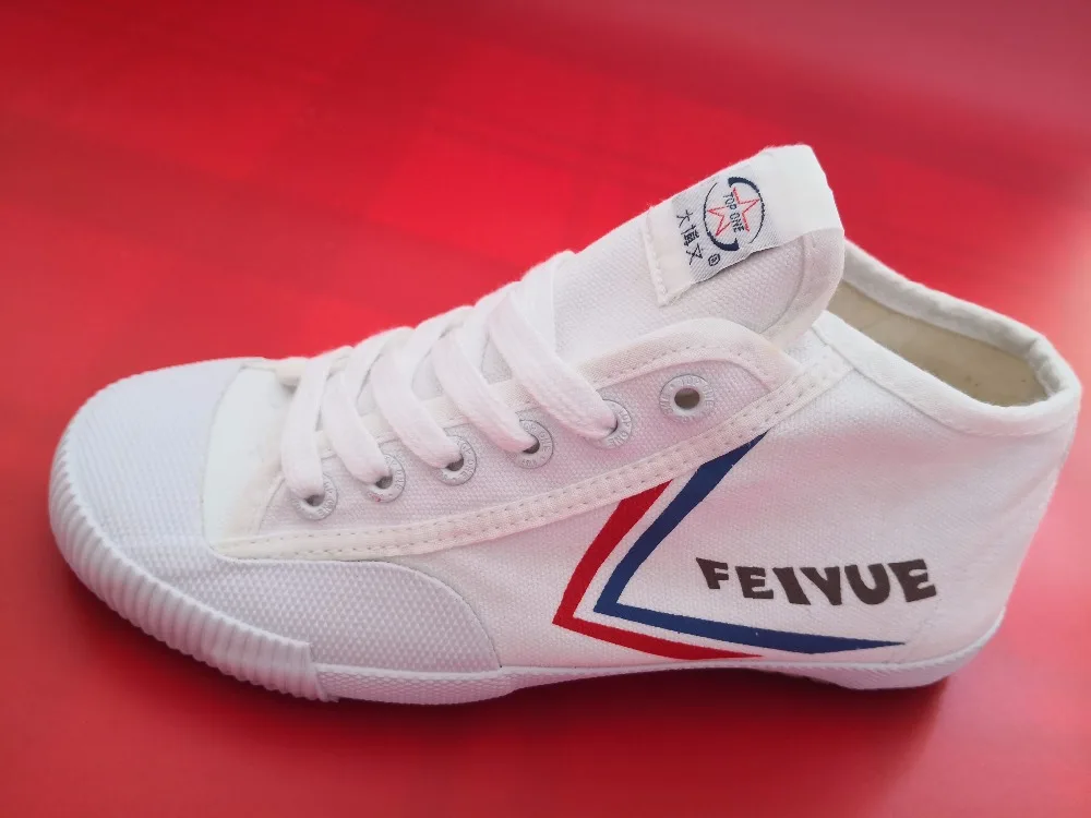 FEIYUE высокая классическая парусиновая обувь спортивная обувь Боевые искусства обувь для мужчин и женщин белые кроссовки обувь