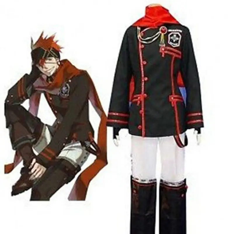 Аниме D.Gray man Lavi Черный Красный Полный Косплей Костюм необычный наряд с шарфом на