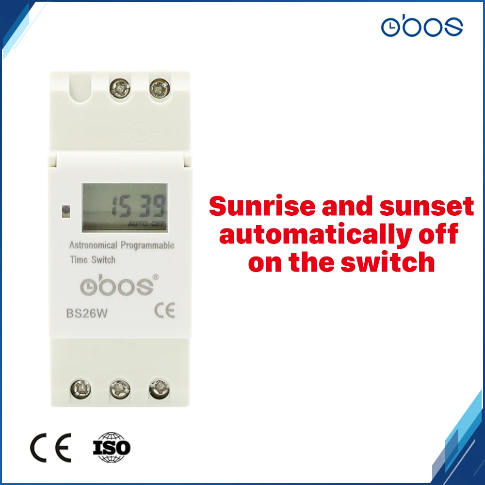 

the latest sunrise sunset automatic off and on switch 220V digital timer with 16times on/off per day weekly 1min-168H OBOS BRAND