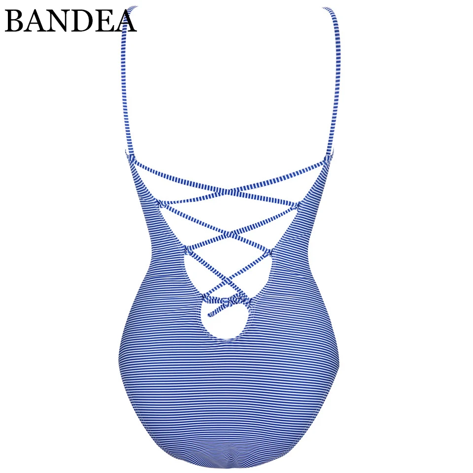 Женский купальник бикини BANDEA в синюю полоску бандажный 2019|beach style|beach sexybeach bathing suit |