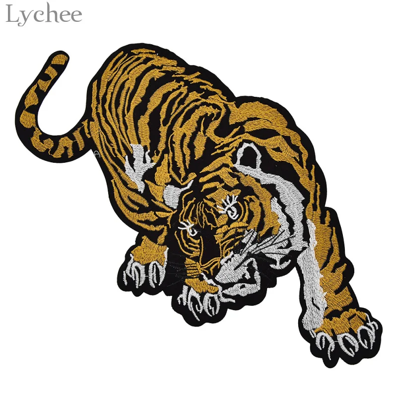 Lychee 1 шт. большой вышитый Тигр пришить патч DIY ручной работы патч Швейные аксессуары одежда аппликация Одежда Украшение