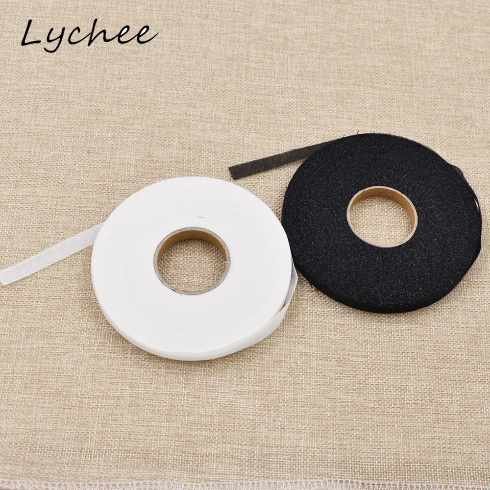 Черно белая клейкая лента Lychee 50 м для самостоятельного пошива одежды стеганая