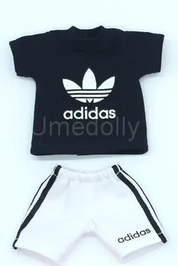 1 set color 1 Повседневная спортивная одежда, футболка/короткие штаны, одежда для Blyth, 1/6 BJD, Pullip, Holala, Middle Blyth, OB11, аксессуары для кукольной одежды - Цвет: 1 set color 1
