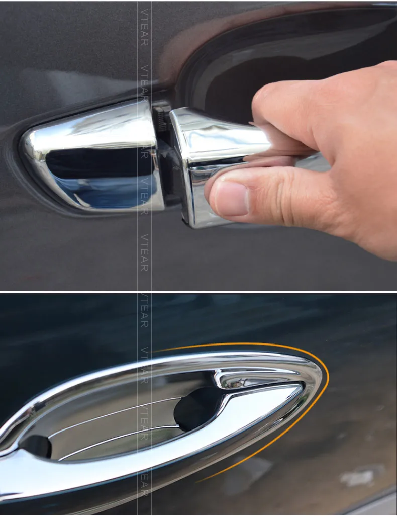 Vtear для peugeot 3008 3008GT 5008 аксессуары для автомобильных дверных ручек и Дверных чаш накладка ABS Хром Внешний