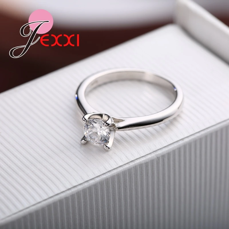 CharmingJewelry модные 925 пробы серебряные кольца женщина леди CZ Кристалл кольцо на