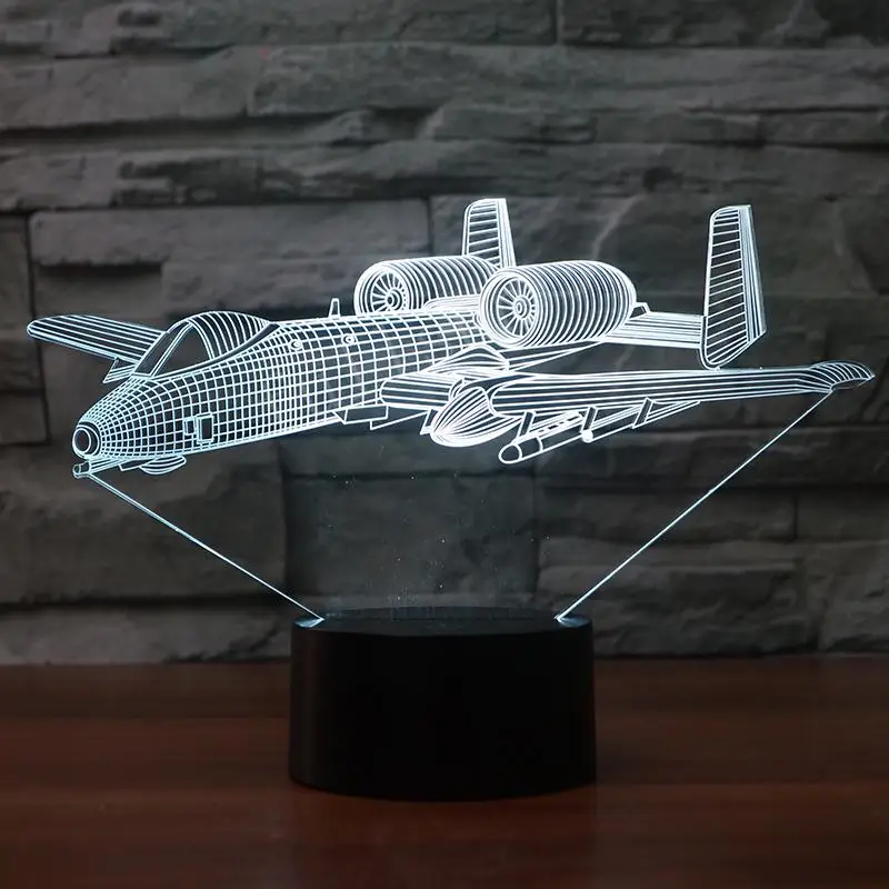 3D светодиодный ночник для моделирования самолета настольный светильник с USB