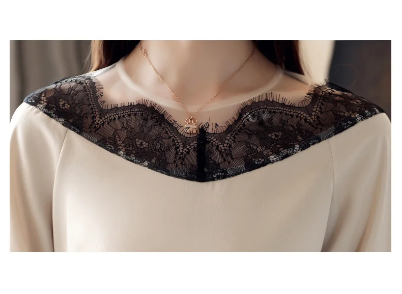 Блузки женские 2019 Топ коротким летние Однотонные рукавом блузки шифон кружева