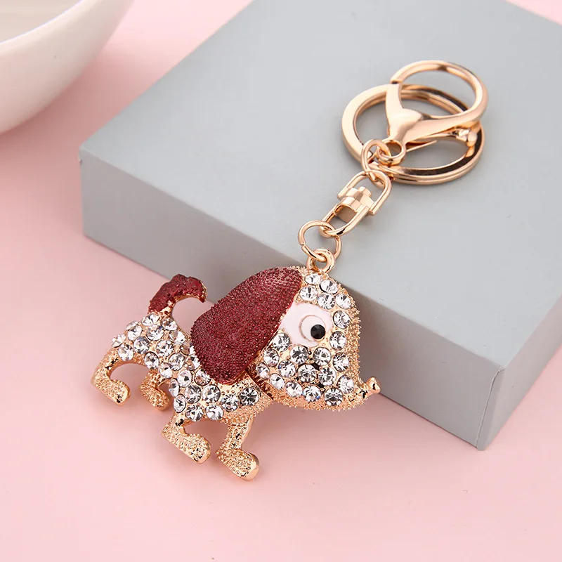 Dog Shape Keychain Korean Style Alloy Rhinestone Pendant for Bags Car Key M8694 | Украшения и аксессуары