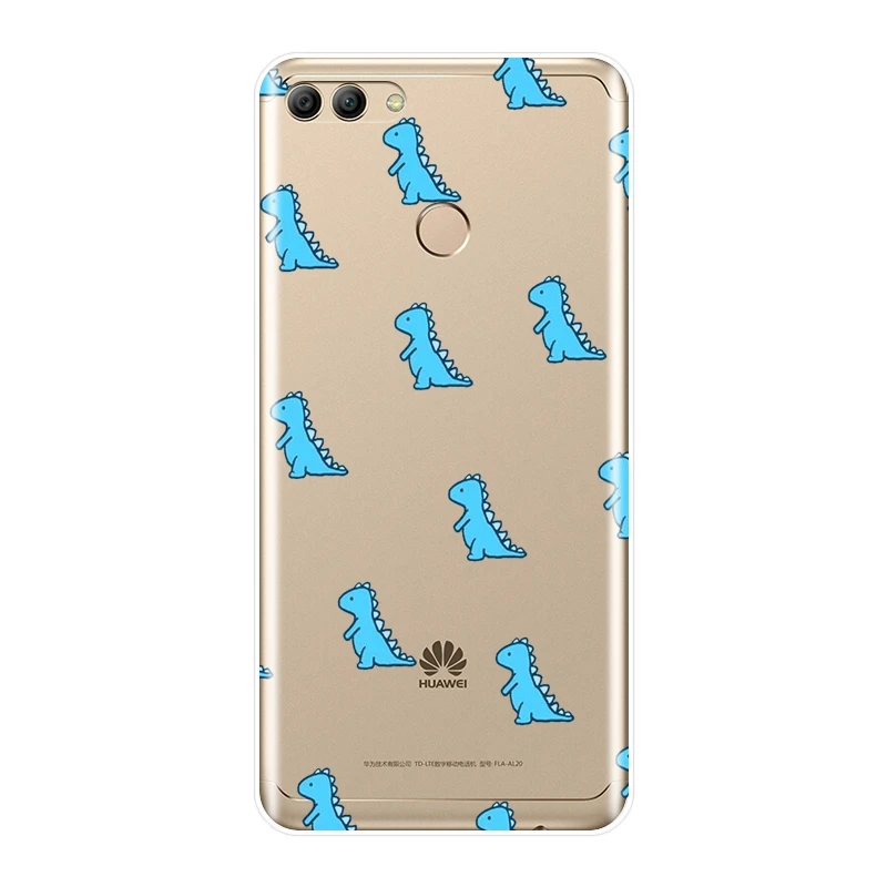 Kawaii динозавров Мягкий силиконовый чехол для телефона huawei Y3 Y5 Y6 II Y7 Pro задняя