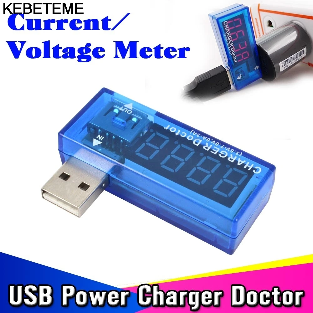 Цифровой USB вольтметр тестер мини амперметр детектор напряжения тока измеритель