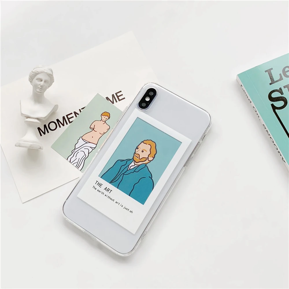 Мягкий прозрачный чехол из ТПУ для iphone 7 8 Plus XR XS Max картина маслом X Xs 6 6s с картами