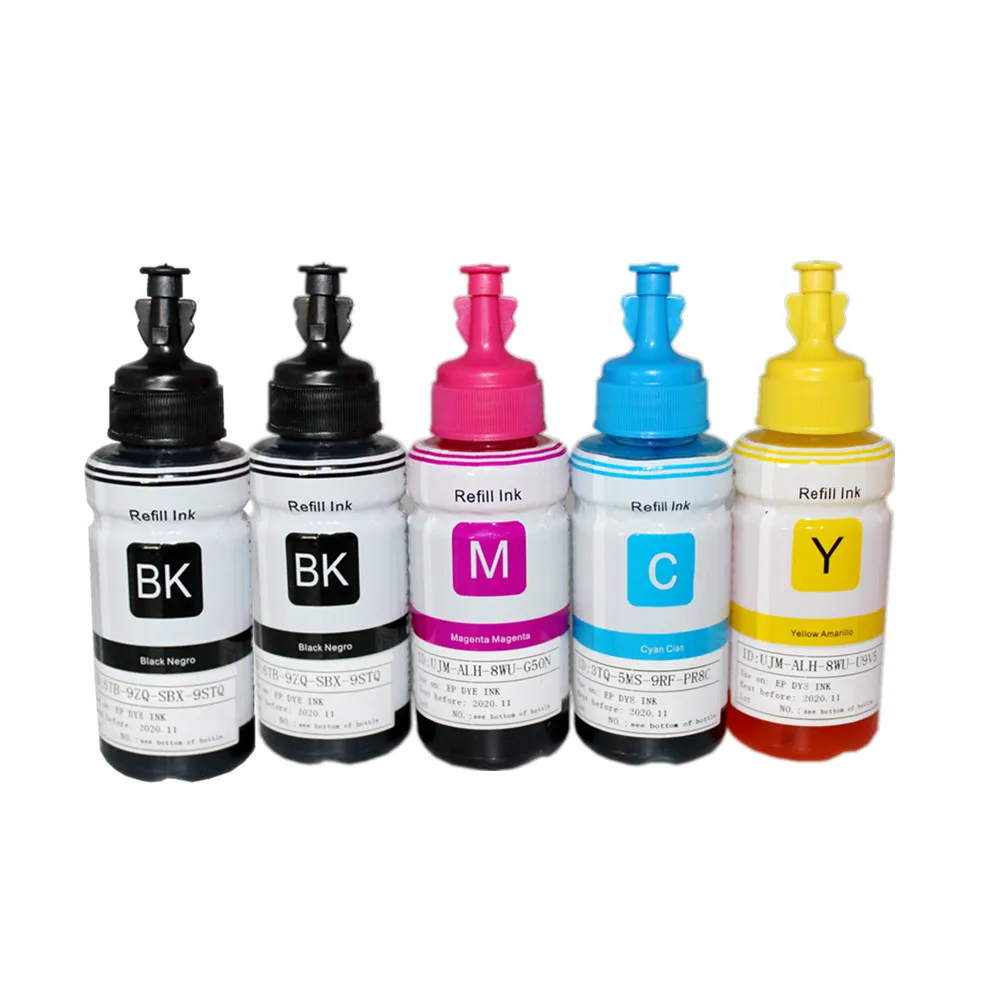 5PK совместимый набор чернил для заправки на основе красителя принтера Epson L100 L110 L120