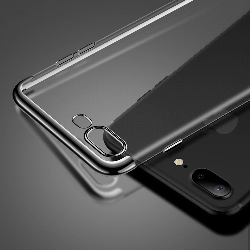 Cafele Soft case For iPhone 7 Plus Premium Frosted Shockproof Plating Metal Texture Skin Protector Phone Case for |