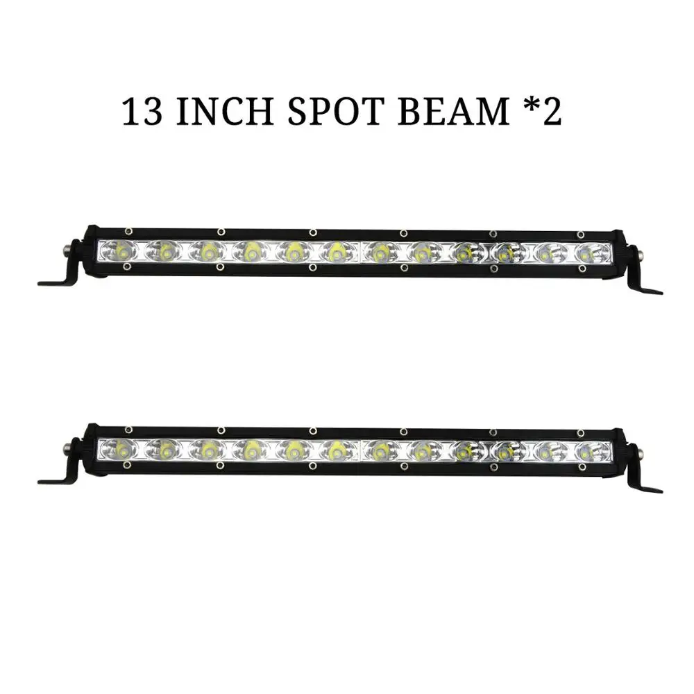 13 inch x 2 SPOT Светодиодный светильник для работы, 12 В, 24 В, автомобильный головной светильник s, тонкая автомобильная лампа для вождения " 13" 2" 25" 3" 38" для внедорожника 4x4, рампы для грузовиков ATV - Цвет: 13 inch x 2 SPOT