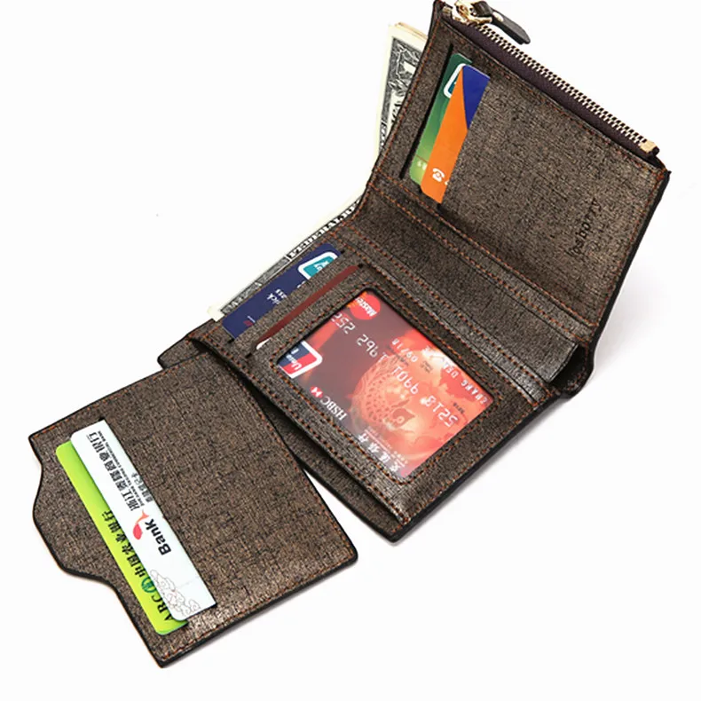 Горячая Мода Высокое качество Мужчины Кошельки Двойные Кошелек ID Card Holder Портмоне