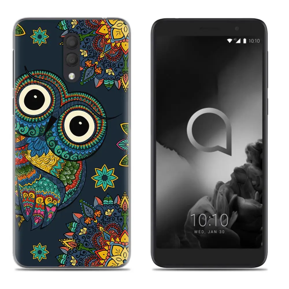 19 Красочная накладка мягкий чехол для телефона для Alcatel Работает с любым оператором, 1X() без отпечатков пальцев версия разноцветный разукрашеный чехол-накладка из мягкого силикона ТПУ с крышкой - Color: 19