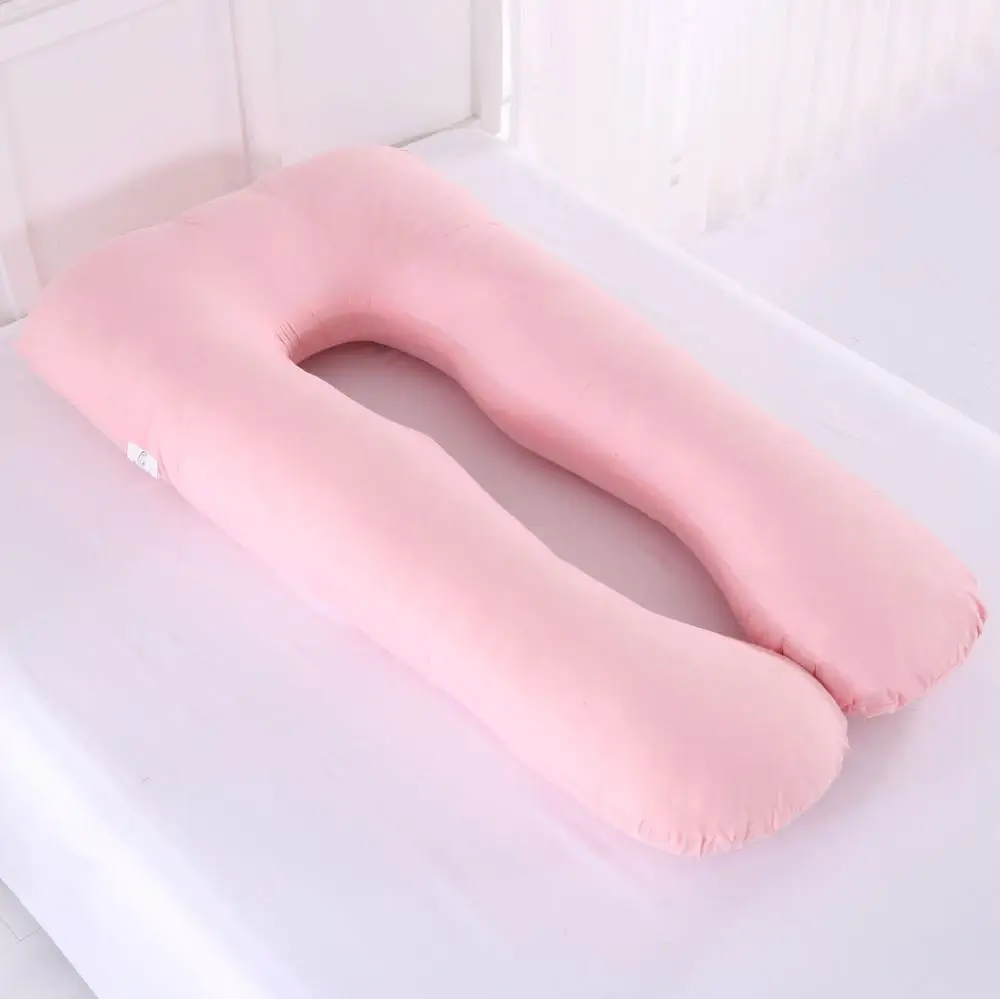 Body Pillow-Pink Подушка для сна для беременных женщин, удобная u-образная подушка из хлопка, длинные боковые подушки для беременных, постельные принадлежности, подушка для всего тела - Цвет: Body Pillow-Pink