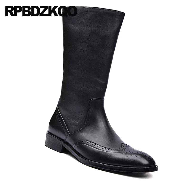 острый носок коренастый грубый башмак сапоги Настоящая кожа полусапожки Первый