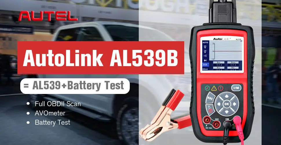 Autel Автоссылка AL539B OBD2 сканер автомобильный тест er код ридер автомобильный диагностический инструмент для электрической батареи тест PK Al539