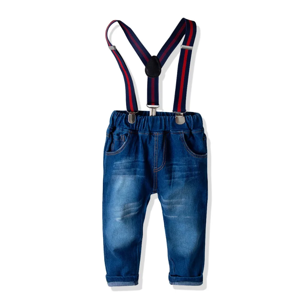 Baby Boy Clothing Sets 2019 Gentleman Clothes Cotton Pink Shirt+Elastic Jeans 2PCS Outfits Bebes Suits 12 Months to 8 Years Old | Детская