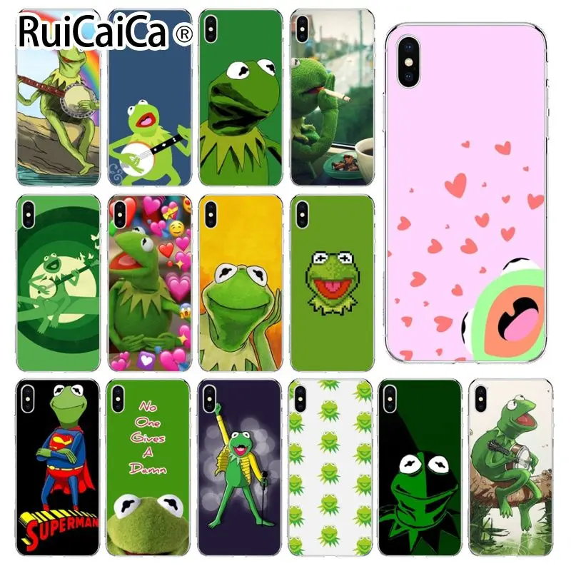 Ruicaica Kermit зеленый Лягушка Забавный Милый гей на заказ Фото чехол для iPhone 8 7 6 S Plus 5 5S