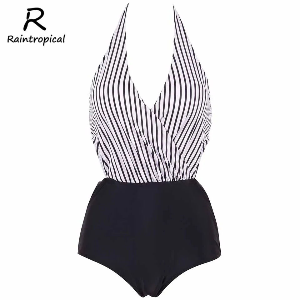 Новый слитный купальник rainтропический женский сексуальный Однотонный купальный
