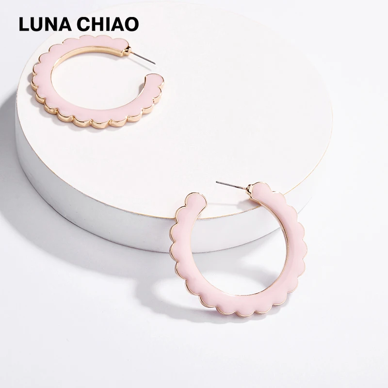 LUNA CHIAO модные украшения эмалированные металлические серьги обруч для женщин