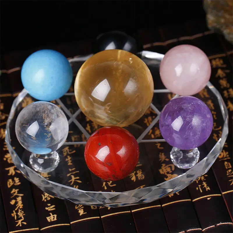 Fengshui Seven Star Array хрустальный шар естественного цвета + пластинчатая основа для