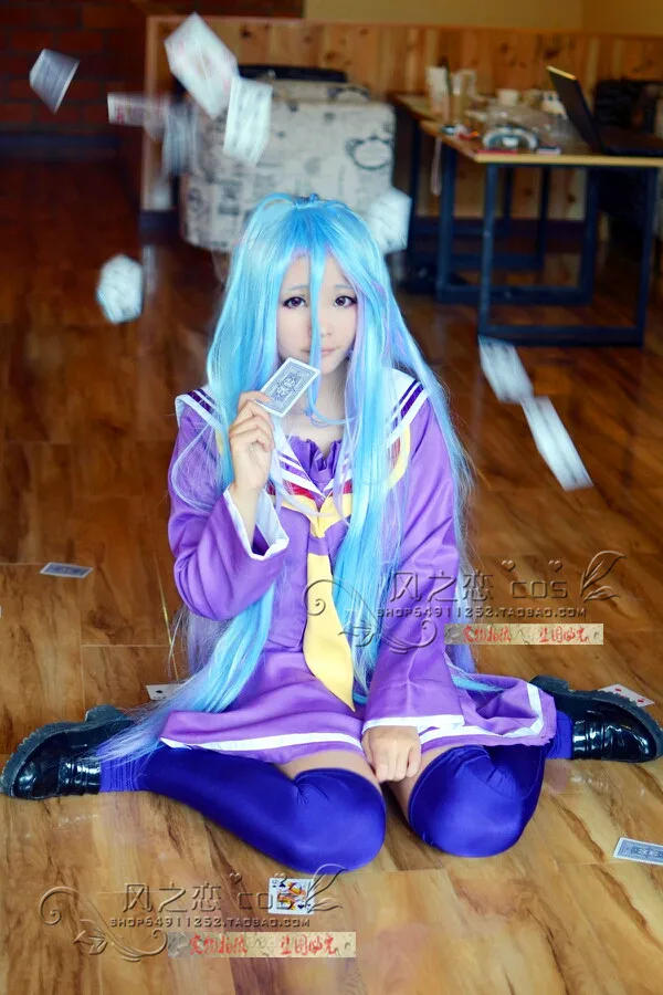 Нет игры нет жизни платье Широ Косплэй костюм F016 |