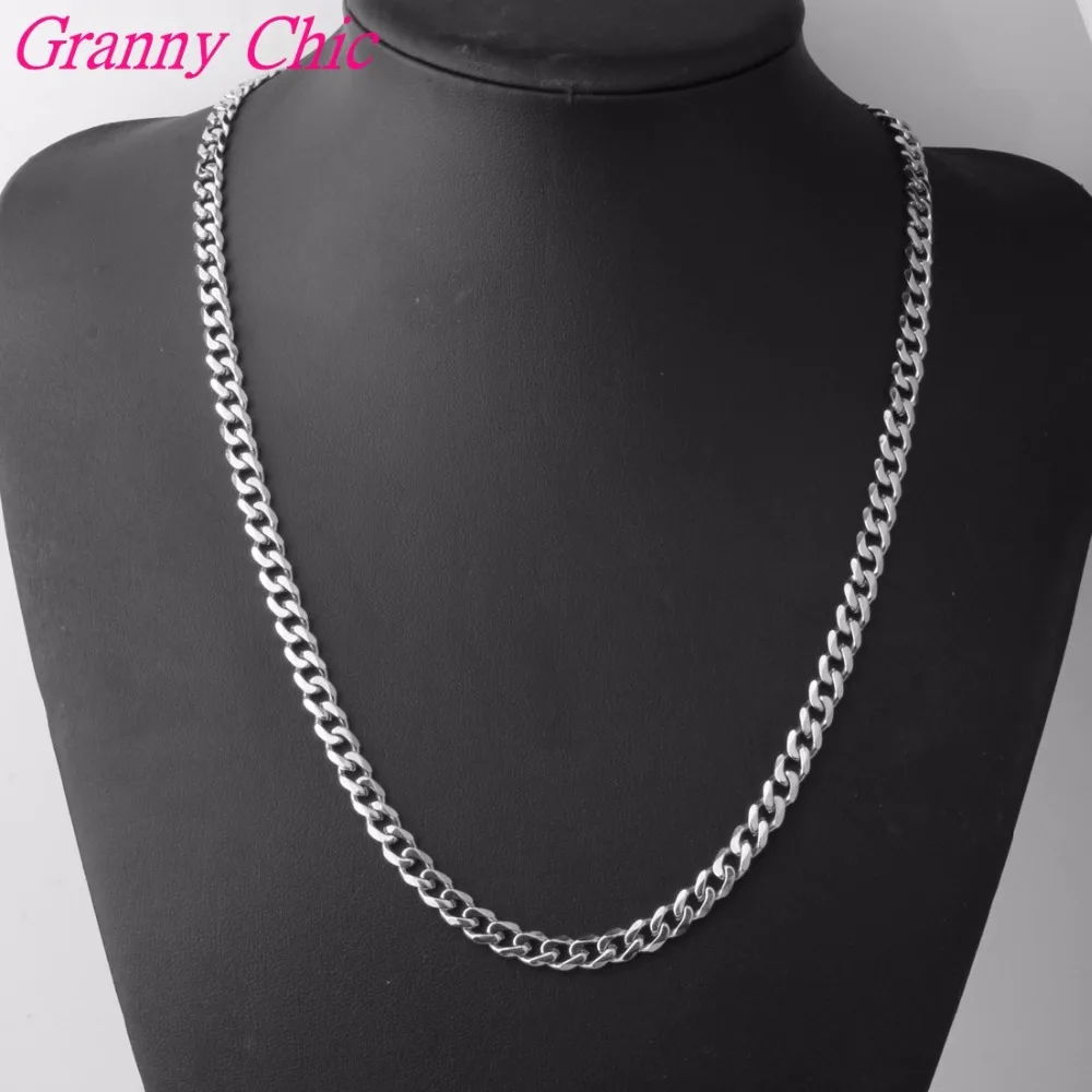 Старомодная шикарная 316L нержавеющая сталь массивное ожерелье с крупными