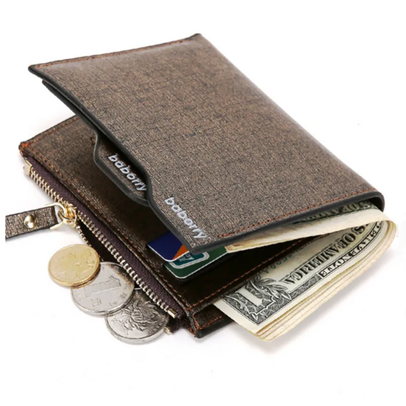 Горячая Мода Высокое качество Мужчины Кошельки Двойные Кошелек ID Card Holder Портмоне