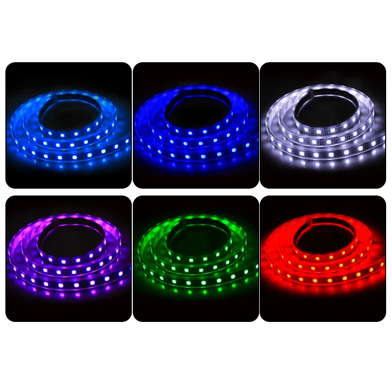 1 м USB Светодиодные ленты светильник WS 2812 60led 60IC встроенный контроллер Сменные