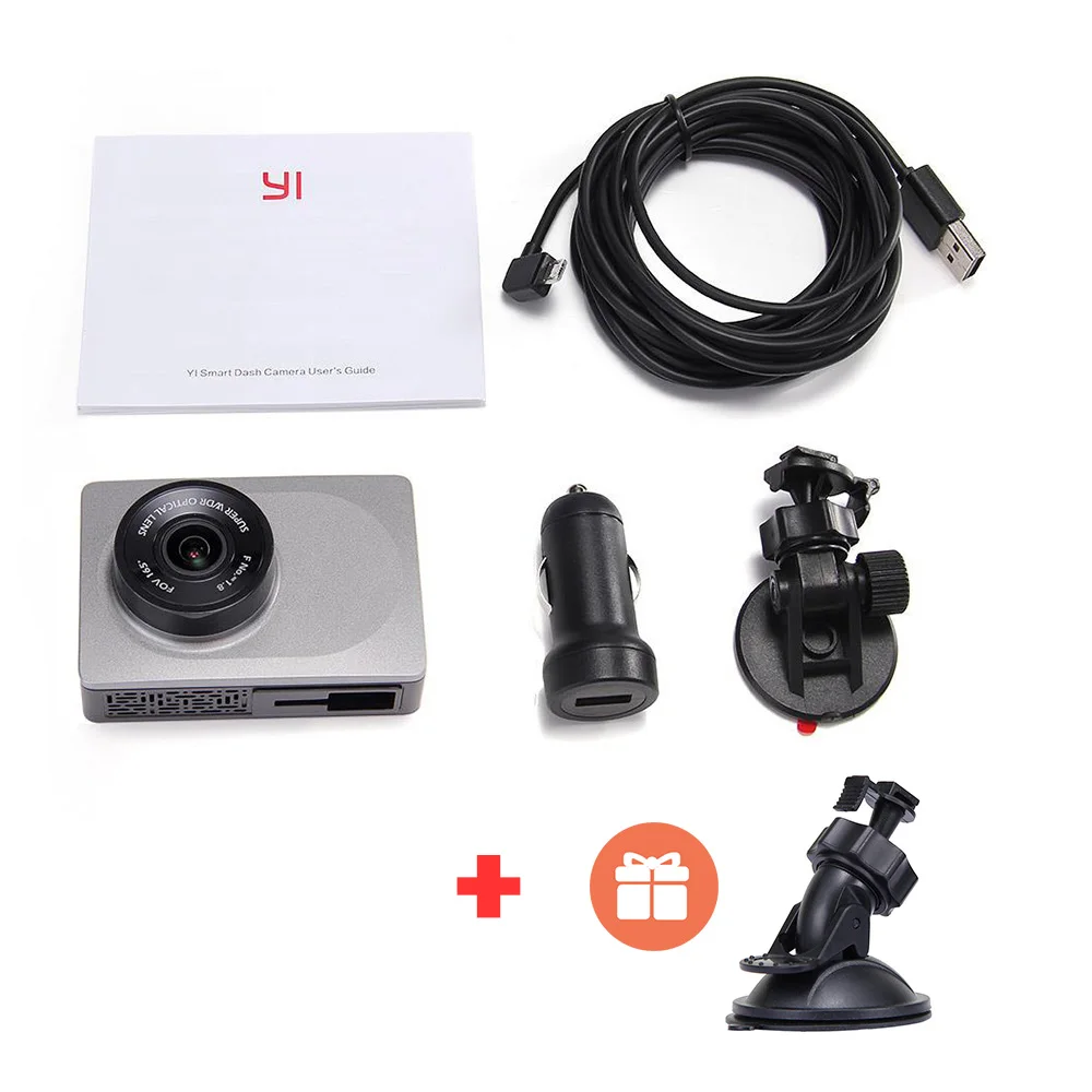 [] XIAOMI Xiaoyi YI Smart Dash camera 2,7 дюймов Автомобильный видеорегистратор 165 градусов 1080 P/60fps видеорегистратор ADAS WiFi Dashcam - Название цвета: free bracket