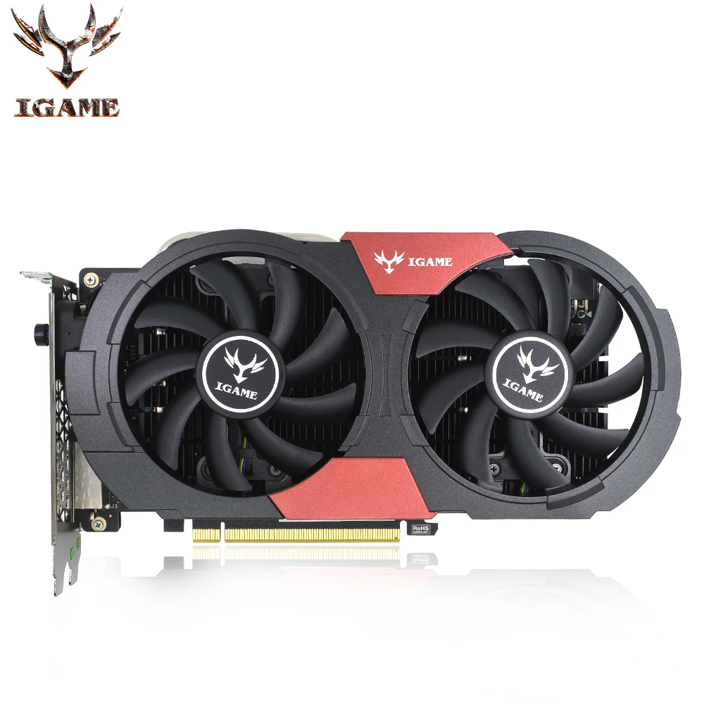 Красочные GeForce iGame gtx1050 NVIDIA GPU 2 ГБ GDDR5 игровой mining pci e x16 3.0 ВИДЕО Графика карты DVI + HDMI