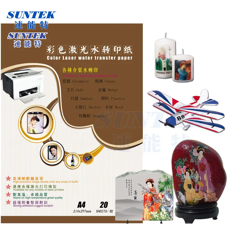 (10 прозрачных + 10 белых) Лазерная трафаретная печать переводная бумага Тип водная