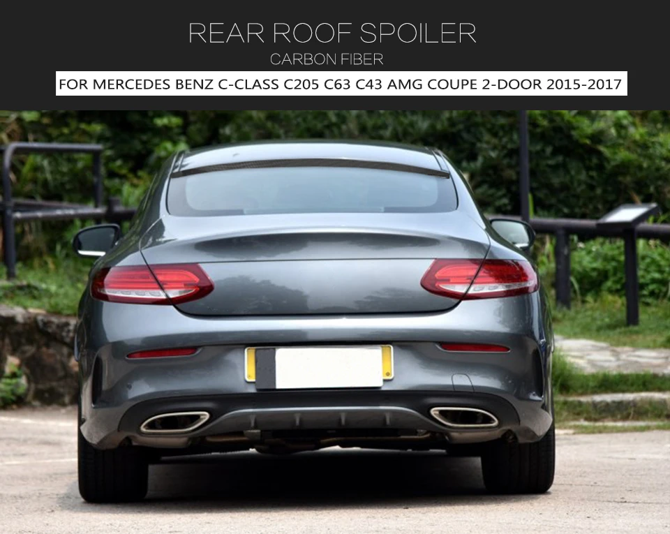 Задний спойлер на багажник из углеродного волокна для Mercedes Benz C Class C205 C63 C43 AMG Coupe 2 двери 15-17 C200 C350