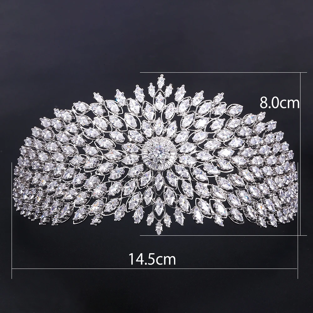 Jankelly Модные женские свадебные головные уборы с кубиком циркония оптовая продажа