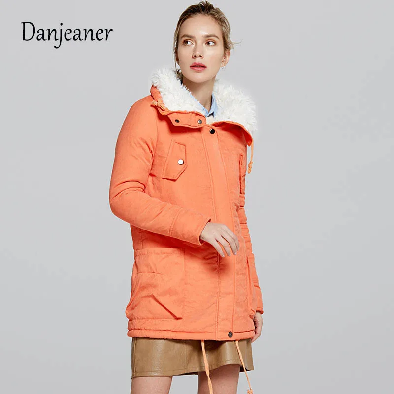 

Danjeaner Winter Coat Women New Parka Casual Outwear Fur Collar Thickening Cotton Coat Winter Jacket Casual Plus Size Clothes