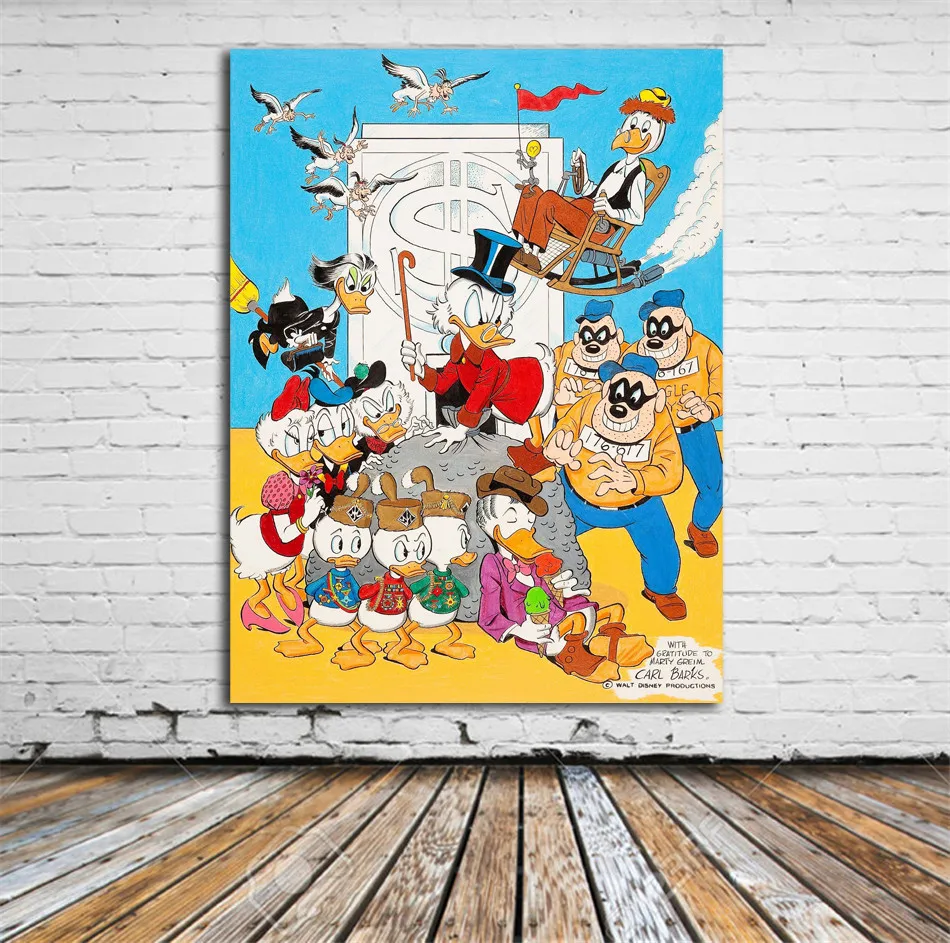Скрудж макдак Дональд Дак и три утята холст живопись гостиная спальня домашний