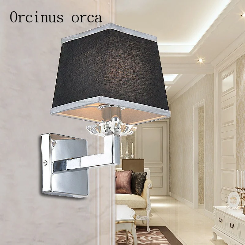 

Nordic modern minimalist wall lamp living room aisle balcony bedroom American Creative cloth wall lamp free shipping