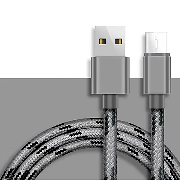 Серый NOHON нейлоновый зарядный кабель для передачи данных Micro USB для Samsung Galaxy S7 S6 для Huawei Xiaomi Redmi 4 LG Android Phone Быстрая зарядка шнур - Цвет: Серый