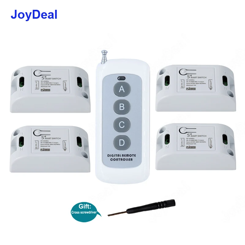 Беспроводной светодиодный светильник 433 МГц универсальный 10 А 220 В RF умный