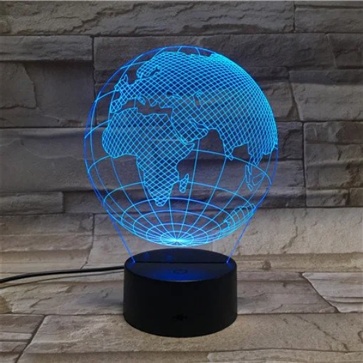 Спальня дома Deora USB 3D лампа LED ночник 7 цветов Таблица Изменений настольная Room Decor