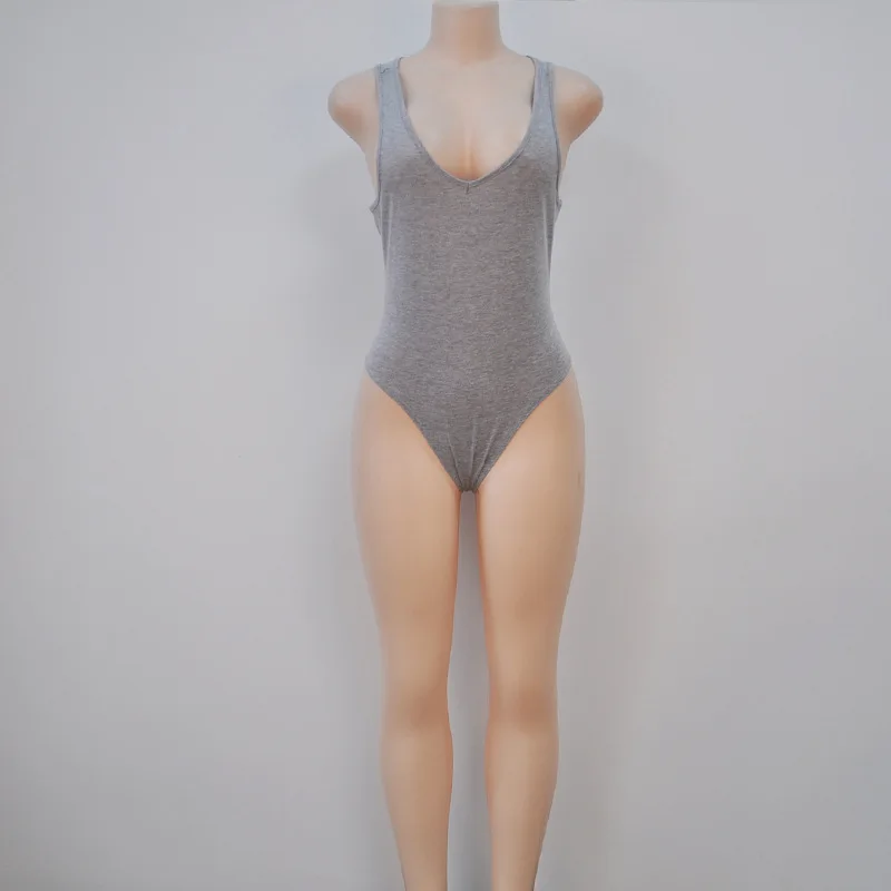 2016 One Piece Women Push Up Jumpsuits Sexy Skinny Black Solid Beach Rpmpers Girls Padded Badysuits Vintage Summer Wear | Женская одежда