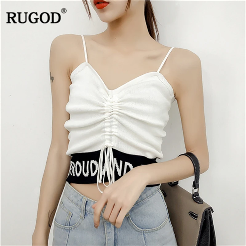 RUGOD 2019 новые летние женские массивные буквы трикотажные короткие сексуальные camis