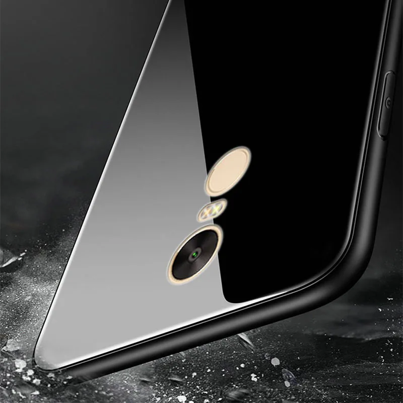 Yuetuo Оригинальный Роскошный Жесткий стеклянный зеркальный чехол для xiaomi redmi note 4 4x