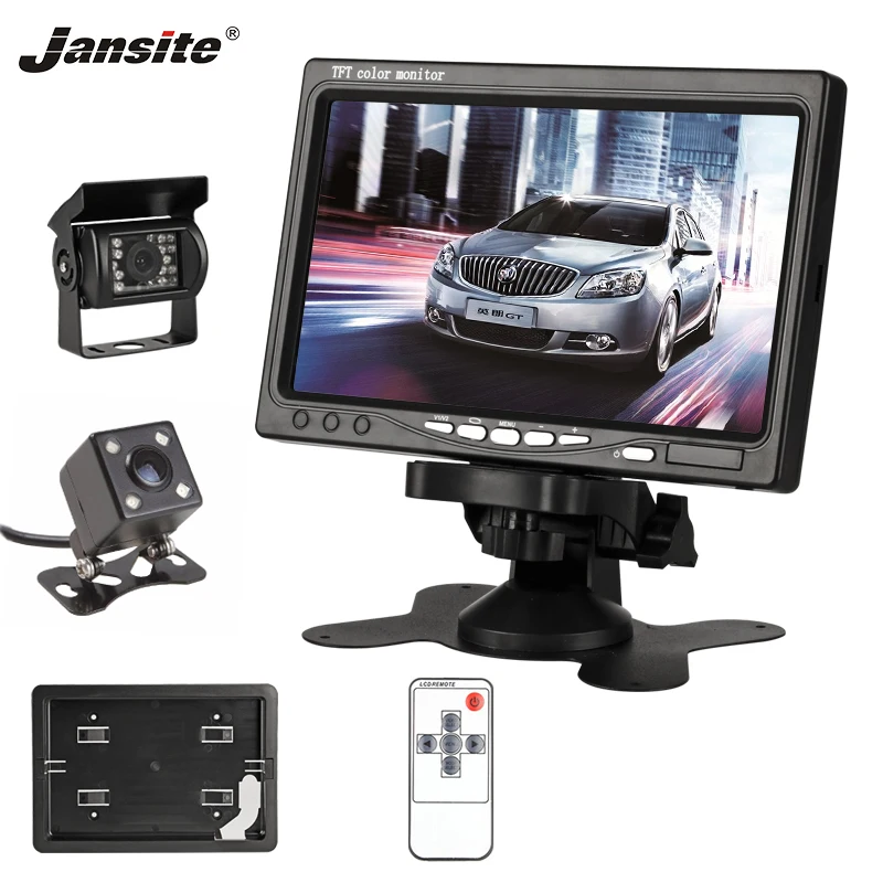Jansite 7 &quotTFT LCD Автомобильный монитор заднего вида HD дисплей камера обратная помощь