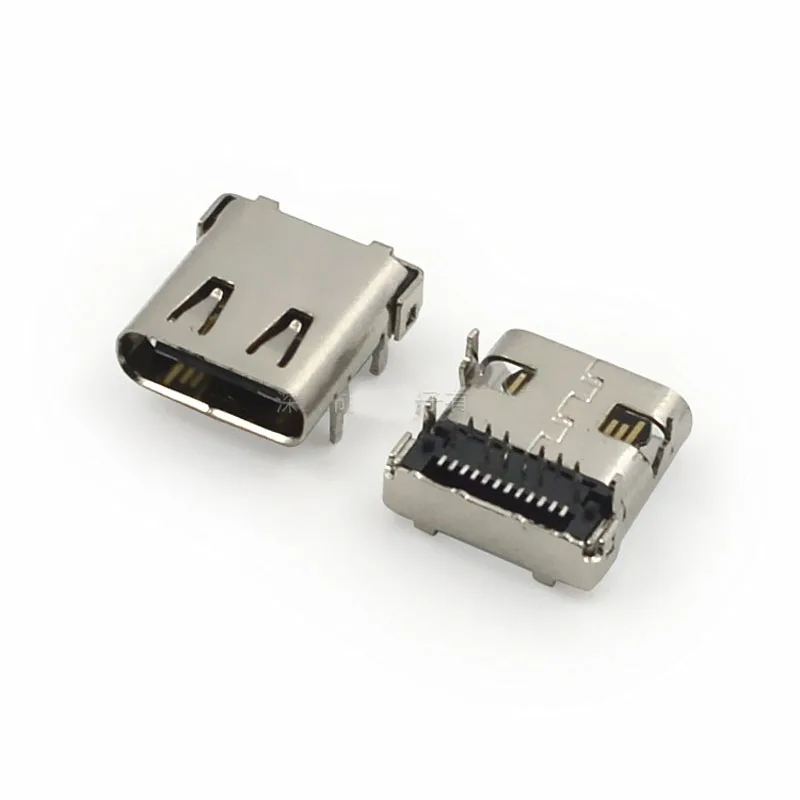 10 шт. Micro 3 1 usb разъем USB Тип C 24 контактный 90 градусов SMT Tab версия гнездо порт