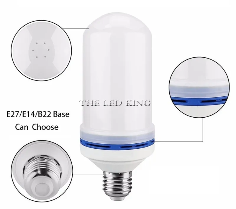Светодиодная лампа с эффектом пламени E27 E14 2835SMD 9 Вт 2019 K 1900K|Светодиодные лампы и