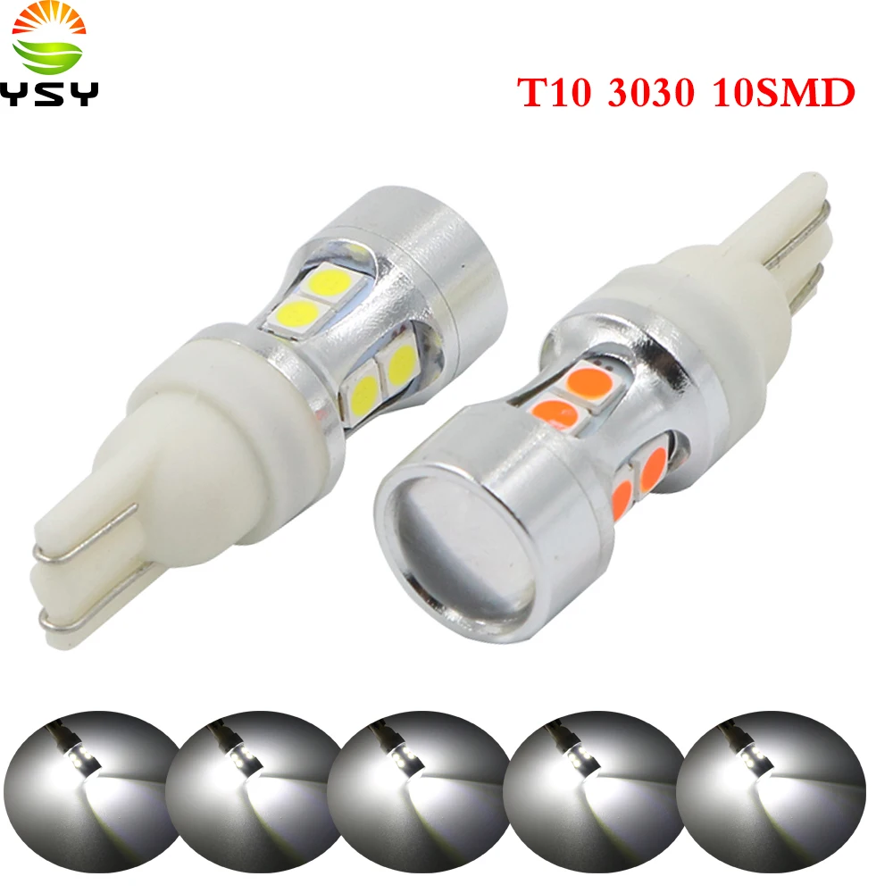 YSY 50 шт в наборе T10 10 SMD светодиодная излучатель светодиодный 194 W5W лампы для